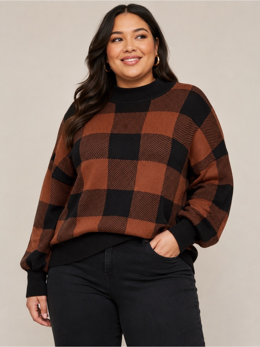 Eloquii Buffalo Plaid Sweater | Size 14/16